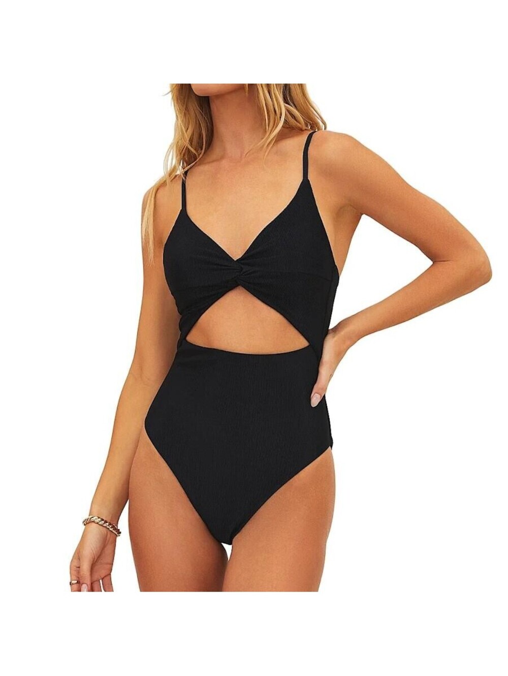 Beach Riot x Free People Annalisa One-Piece Swimsuit Size XL Black